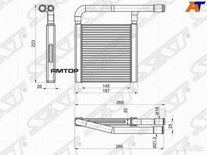 SAT ST-LD01-395-0 Радиатор отопителя салона LADA g