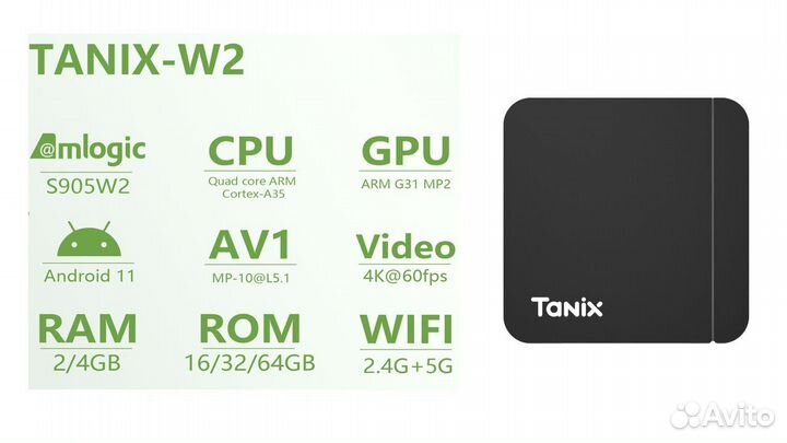 Tanix W2 Android 11 тв приставка 2/16 гб