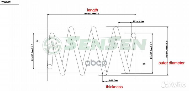Пружинаподвескипередняяnissannote06-1.4 SCP10066