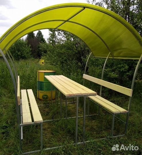 Беседки оцинкованные, Цена с полик-ом и доской