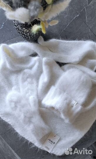 Шапка +косынка + варежки(комплект)