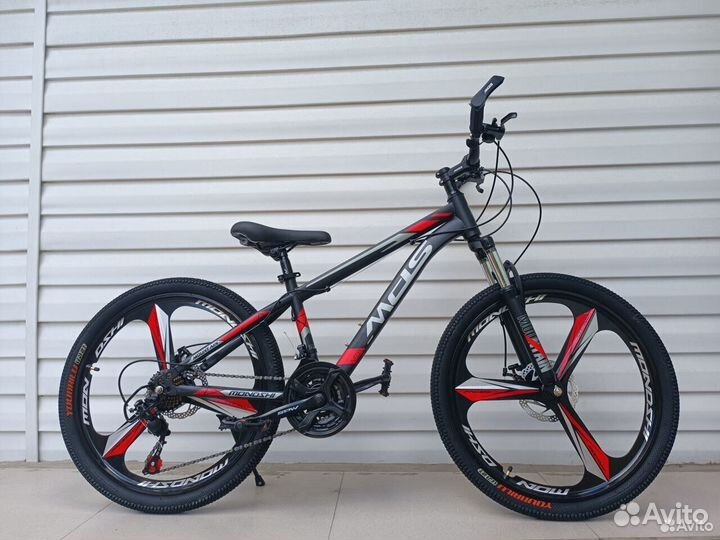 Горный велосипед с литыми Серо-красный