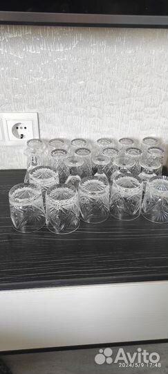 Хрустальные рюмки и стаканы СССР