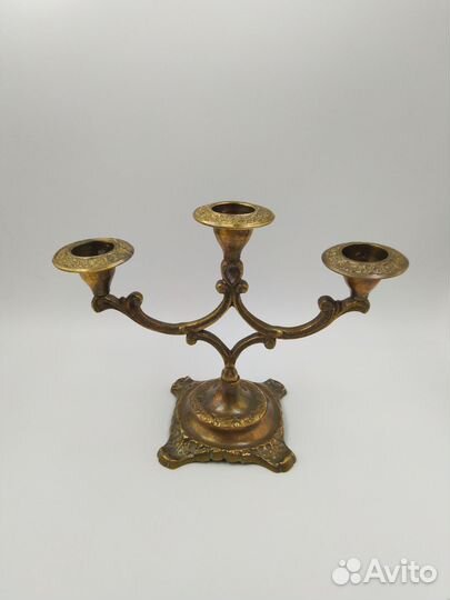 Подсвечник латунь на три свечи