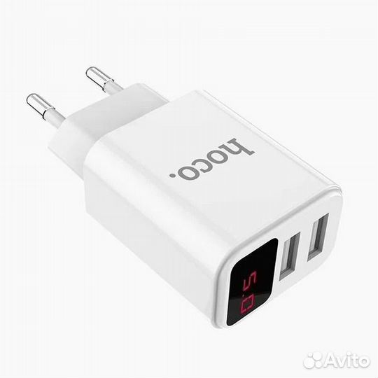 Сетевое зарядное устройство hoco C63A LED 2USB