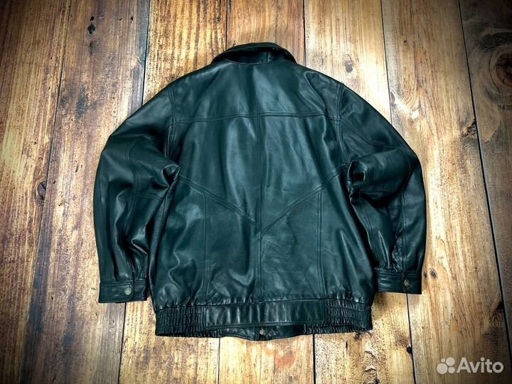Винтажный бомбер y2k пилот кожаная куртка из 90х