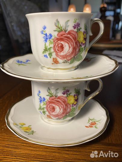 Чашка с блюдцем фарфор