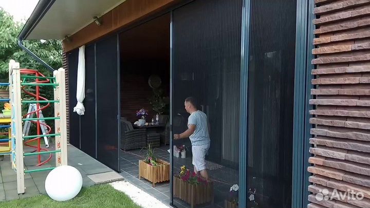 Сетка плиссе (гармошка) на терассу, в беседку