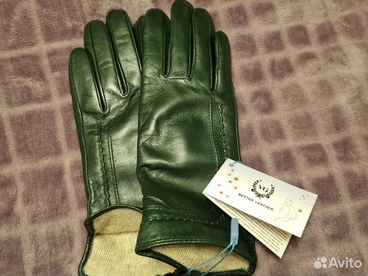 Перчатки женские кожаные новые