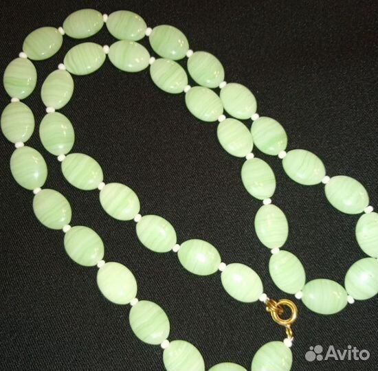 Бусы винтажные меланжевое стекло Чехословакия