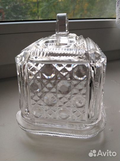 Хрусталь. Масленка хрустальная СССР