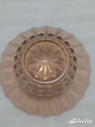 Конфетница салатница карамельного стекла СССР