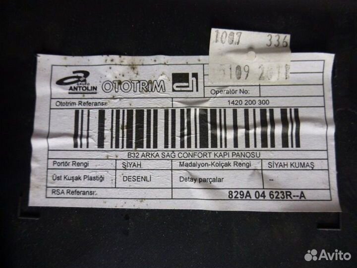 Обшивка двери Renault Megane KZ0U K4M 2011