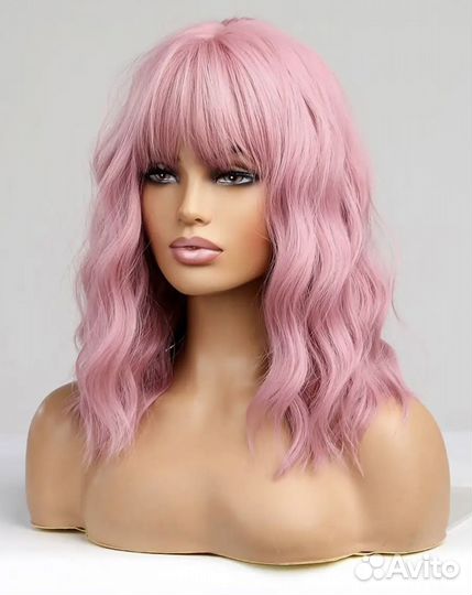 Парик розовый каре новый