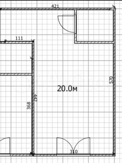 Комната 20 м² в 2-к., 1/9 эт.