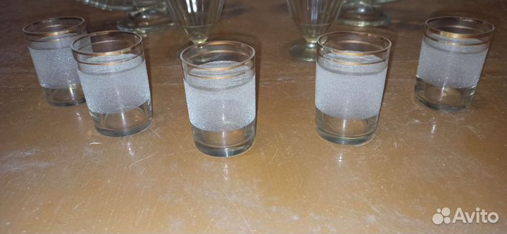 Ваза хрусталь 2 шт СССР и набор рюмок