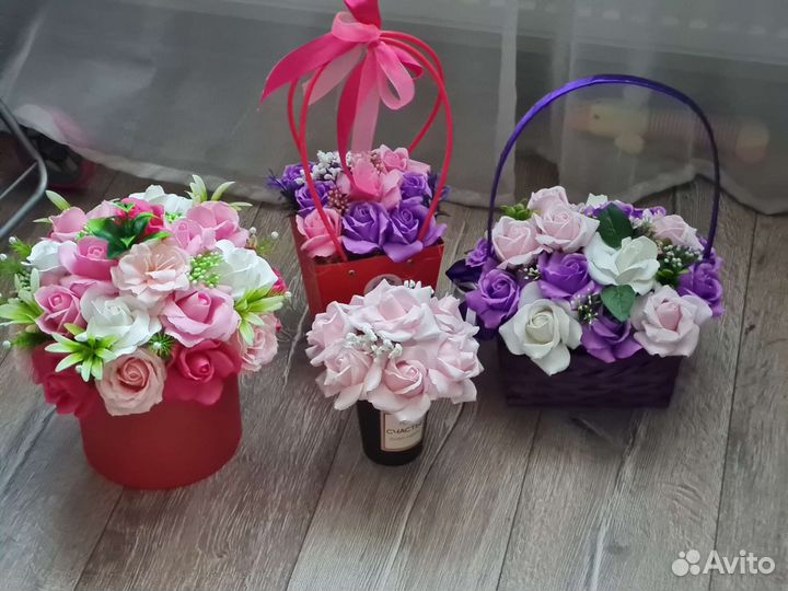 Букет из мыльных роз