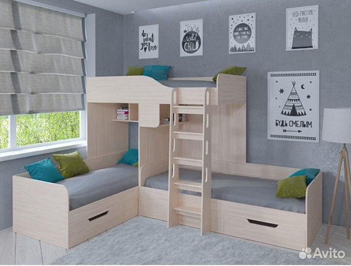 Кровать Трио Сонома/Голубой