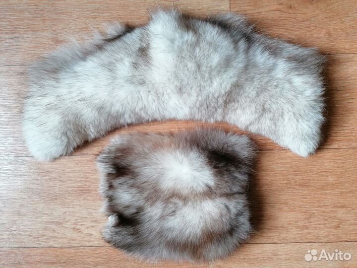 Шкурка песцовая, распоротая шапка