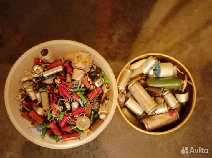 Радиодетали СССР, платы, конденсаторы