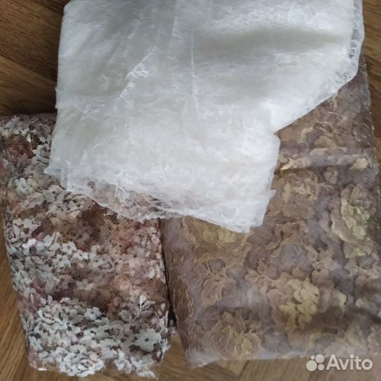 Отрезы ткани СССР. Гипюр, трикотаж, шерсть