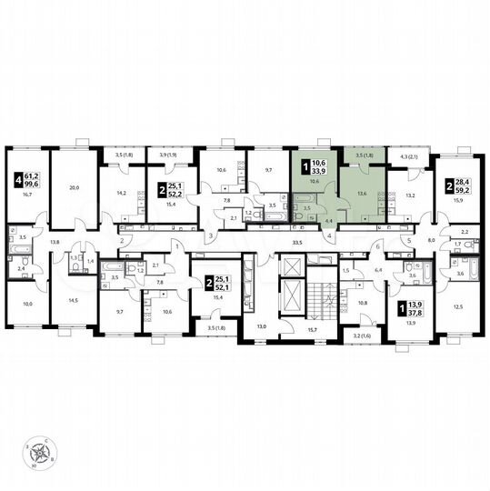 1-к. квартира, 33,9 м², 4/23 эт.