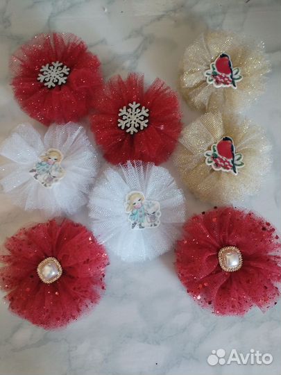 Бантики ручной работы новогодние