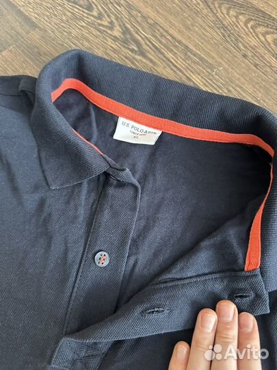 Футболка поло US polo оригинал, черная, XL