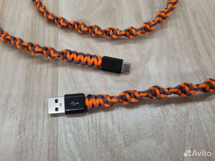 Шнур usb type c в оплётке паракорд