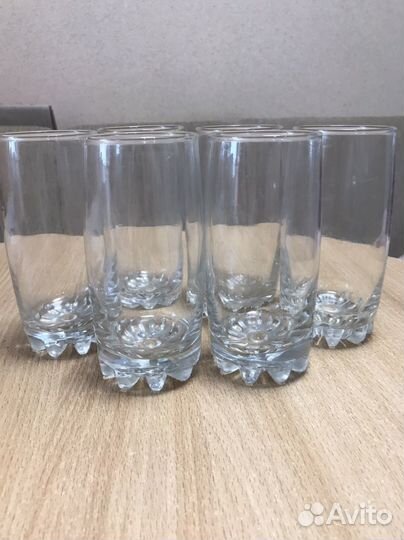Стаканы, стекло, 6 штук