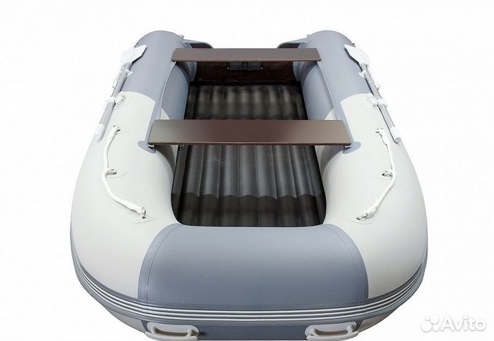 Надувная лодка gladiator E380S (серо-белая)