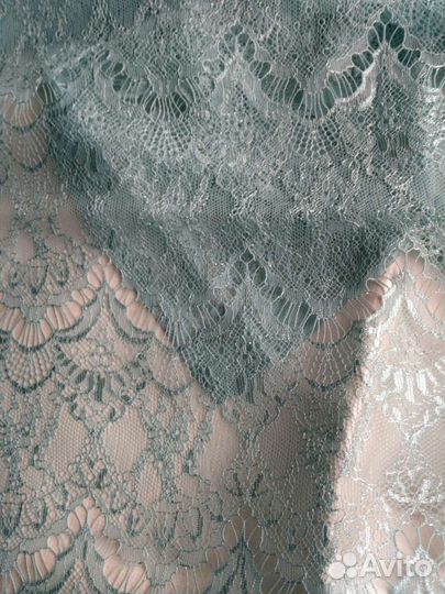 Ткань на стильное платье гипюр + натур шелк