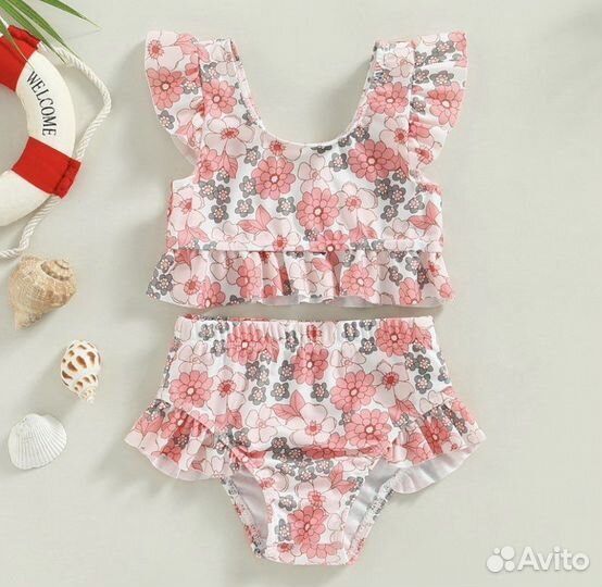 Купальник для девочки новый 100-110 розовый