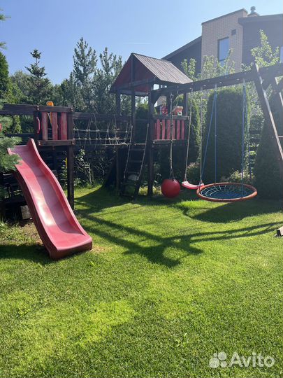 Детский деревянный уличный спортивный комплекс