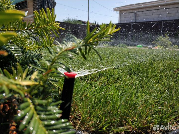 Проект и монтаж автополива под ключ,укладка газона