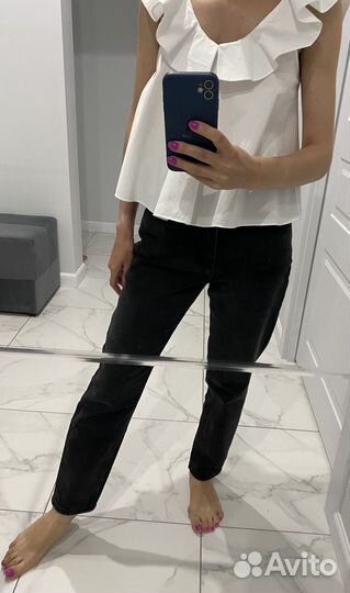 Джинсы mango mom 36 черные