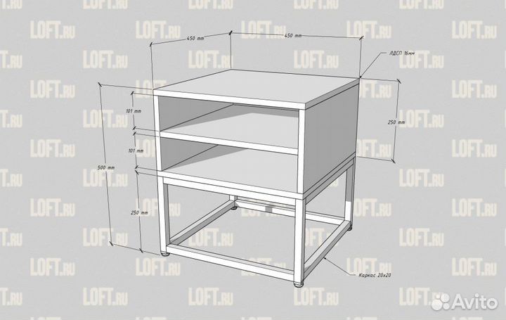 Тумба прикроватная Лофт Анкора 4