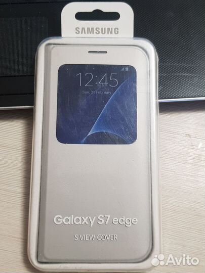 Оригинал S-View Cover для Samsung S7 Edge (Silver)