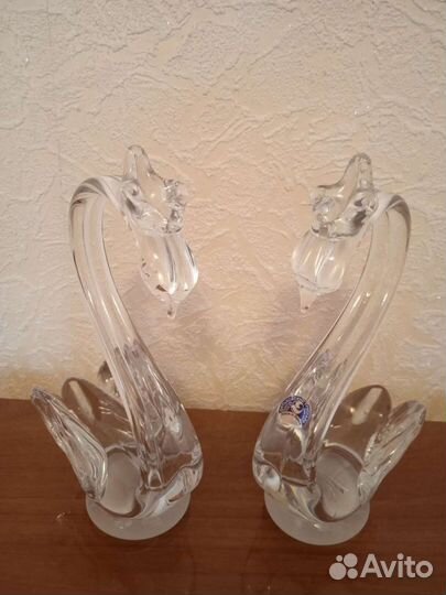Лебедь фигурка хрусталь 