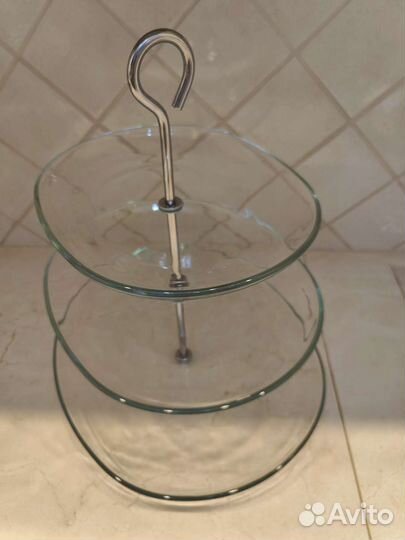 Этажерка Менажница стеклянная