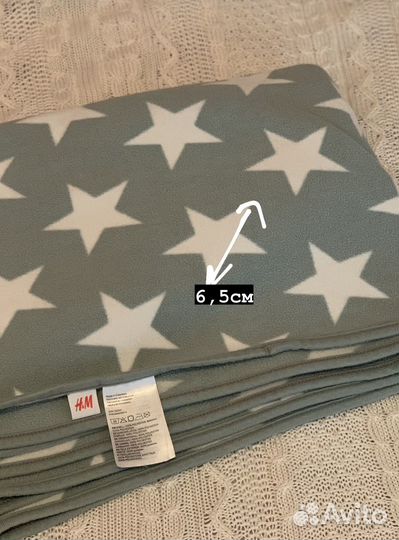 Детский флисовый плед со звездами H&M 100*150