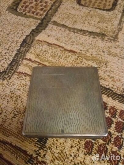 Пудреница серебро 875 проба вес 85,5 гр