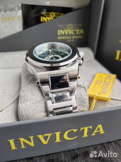 Крупные Мужские Часы Invicta Akula Зелёные 50мм