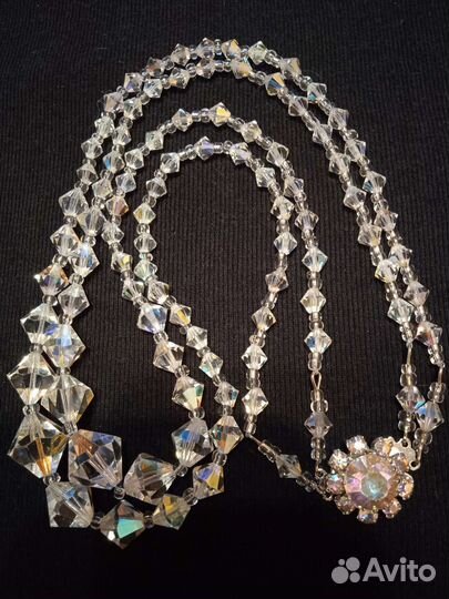 Бусы колье хрустальное стекло Чехия редкость