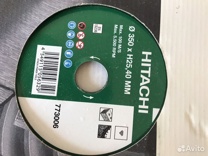 Диск hitachi оригинал отрезной проф новый 350x25,4
