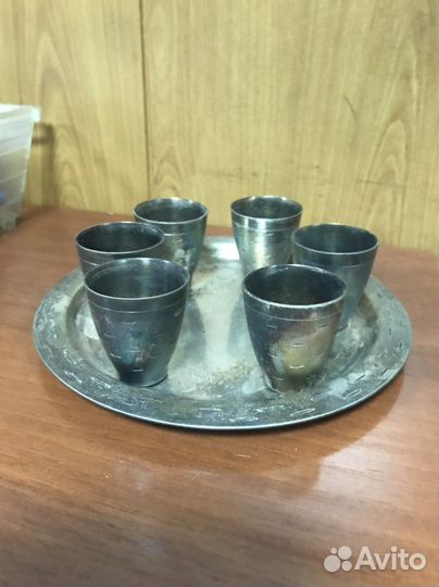 Коньячный набор мельхиор