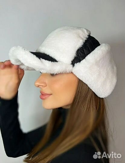 Шапка - ушанка новая экомех женская бейсболка