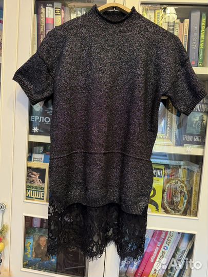 Кофта с люрексом и кружевами