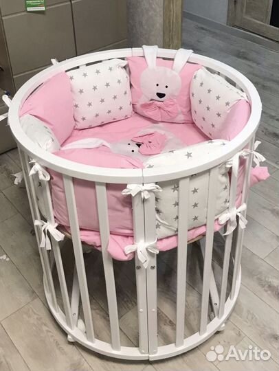 Детская кроватка круглая овальная