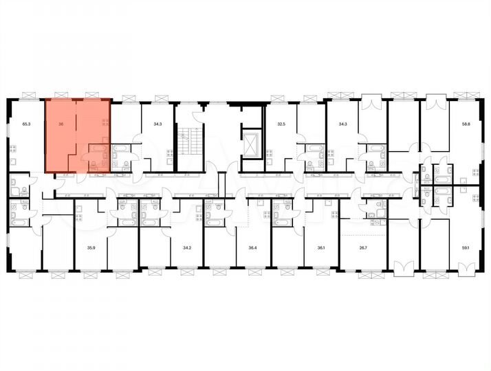 1-к. квартира, 36 м², 8/16 эт.